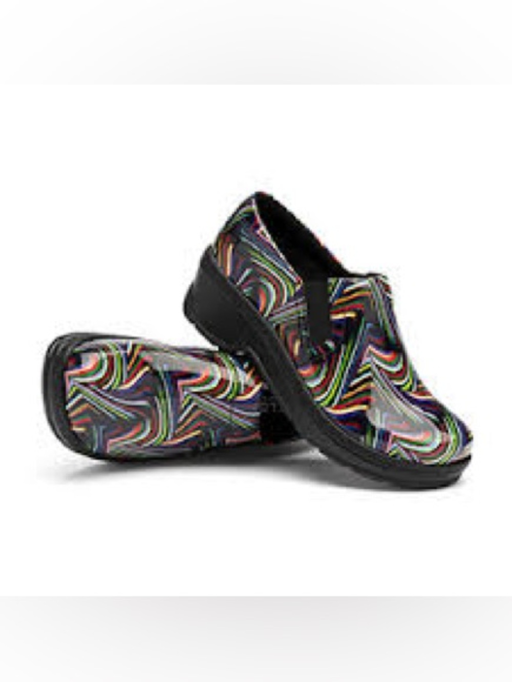 Klogs Naples slip-on nursing shoes vibrant multicolor.abstract swirl Size 7 Medi